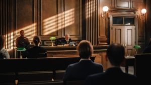 PC 977: Waiver of Defendant’s Presence for Misdemeanor interior of a courtroom during a trial
