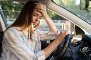 woman upset for getting pulled over