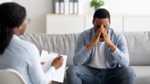 Mental Health Lawyer in Pomona | Free Consultations 24/7 man with therapist
