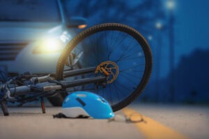 Bicycle Accident Lawyer in Glendale | Free Consultations 24/7 bike with blue helmet on ground