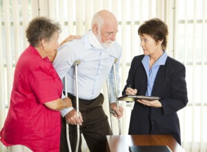 Personal Injury Lawyer in Oxnard | Free Consultations 24/7 A personal injury victim speaking with an Oxnard personal injury lawyer.